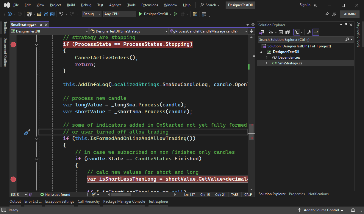 Designer Creating a DLL cube in Visual Studio 03